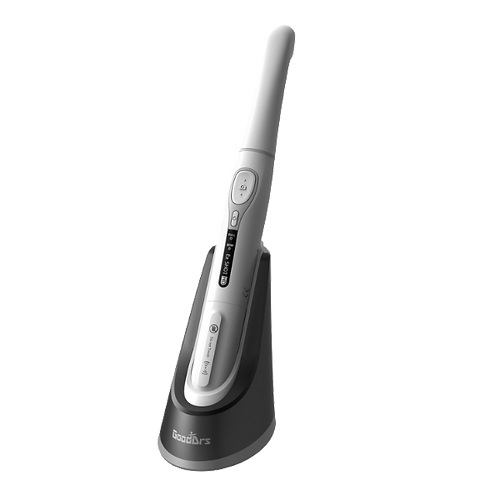 An electric toothbrush with a digital display on its handle.